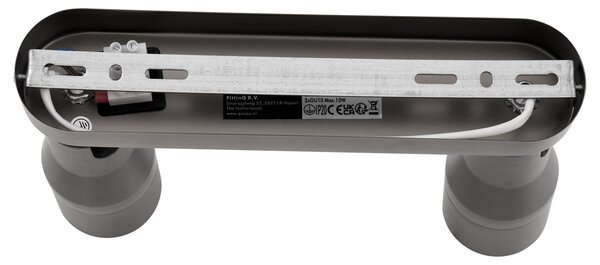 Okrągła lampa sufitowa Stanley, kolor ciemnoszary, oprawa GU10, 50 mm, 2 źródła światła