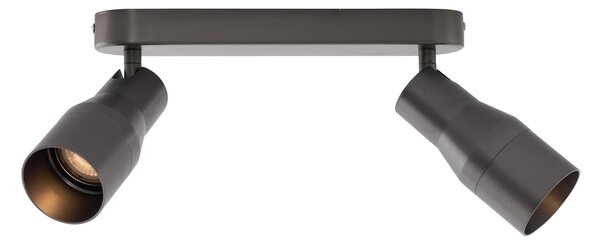 Okrągła lampa sufitowa Stanley, kolor ciemnoszary, oprawa GU10, 50 mm, 2 źródła światła