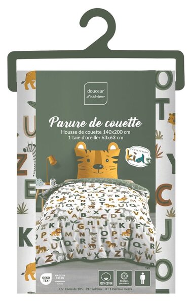 Bawełniana pościel dziecięca jednoosobowa 140x200 cm Tigry – douceur d'intérieur