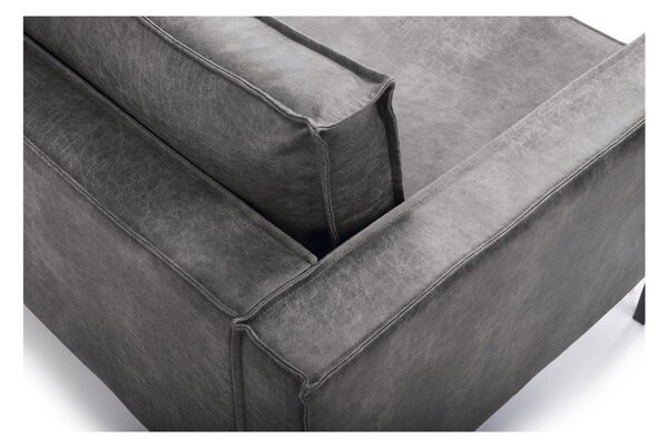 Ciemnoszara sofa ze sztucznej skóry Scandic Rate
