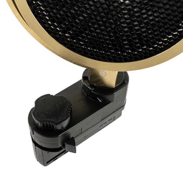 Nowoczesny 3-fazowy reflektor szynowy złoty - Master 111 Honey