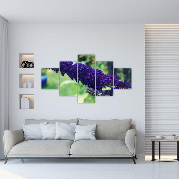 Obraz niebieskiego kwiatu (125x70 cm)