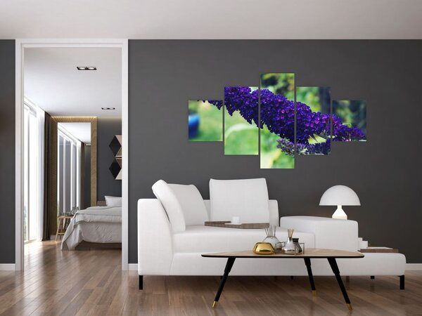 Obraz niebieskiego kwiatu (125x70 cm)