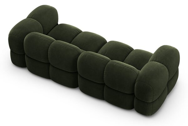 Zielona aksamitna sofa 250 cm Loretto – Cosmopolitan Design