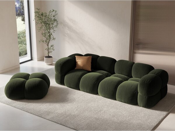 Zielona aksamitna sofa 250 cm Loretto – Cosmopolitan Design
