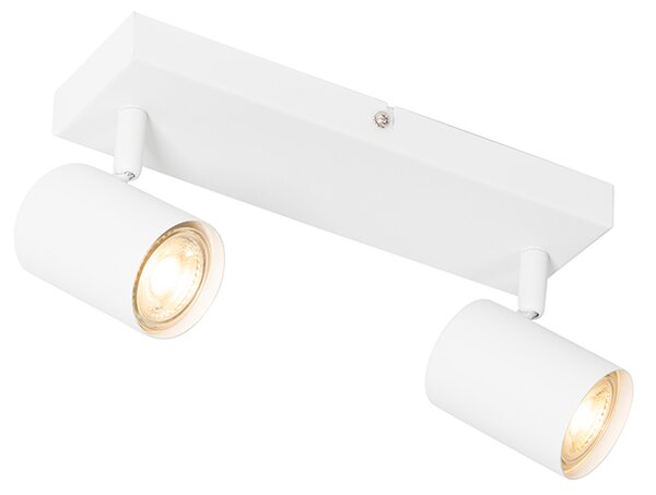 Nowoczesna lampa sufitowa biała 2-punktowa regulowana prostokątna - Jeana