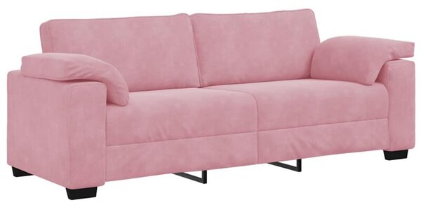 Sofa 3-osobowa, rÃ³Å¼owa, 220x77x82 cm, aksamit
