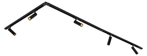 Nowoczesny system oświetlenia szynowego z 5 reflektorami czarny 1-fazowy GU10 35mm - Iconic Jeana Luxe