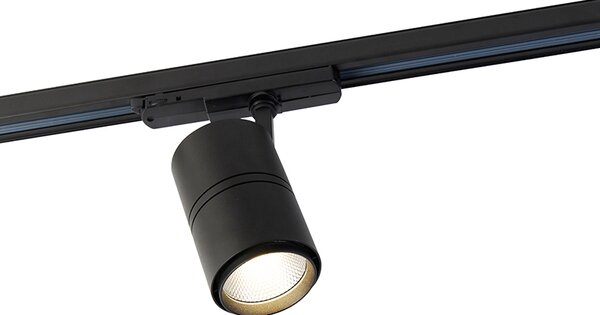 Nowoczesny ściemniany 3-fazowy reflektor szynowy czarny z LED 3000K - Ruler 38