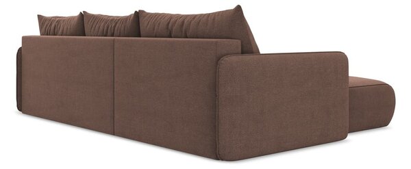 Różowy rozkładany/ze schowkiem narożnik (lewostronny) Nanea – Makamii
