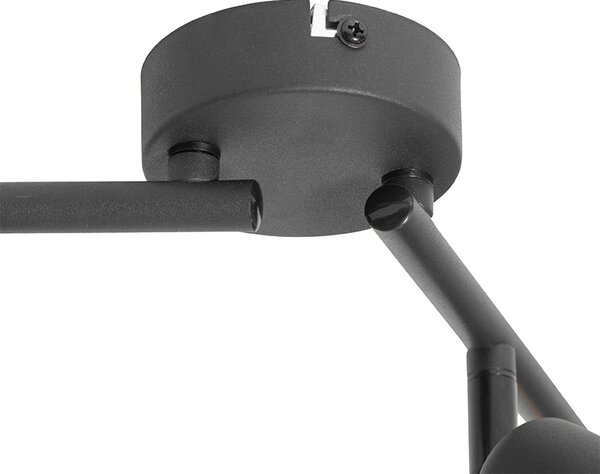 Designerska lampa sufitowa czarna ze złotem 4-światłowa owalna - Noud