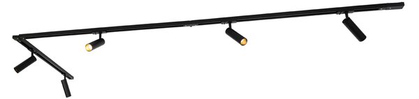 Nowoczesny system oświetlenia szynowego z 5 reflektorami czarny 1-fazowy GU10 35mm - Iconic Jeana Luxe