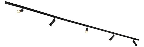 Nowoczesny system oświetlenia szynowego z 5 reflektorami czarny 1-fazowy GU10 35mm - Iconic Jeana Luxe
