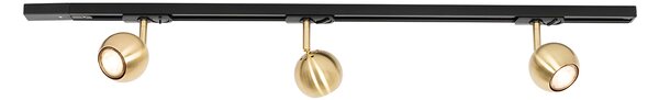 Nowoczesny system szynowy z 3 reflektorami złoty 1-fazowy - Iconic Gissi