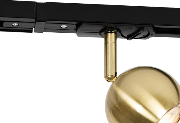 Nowoczesny system szynowy z 5 reflektorami złoty 1-fazowy - Iconic Gissi