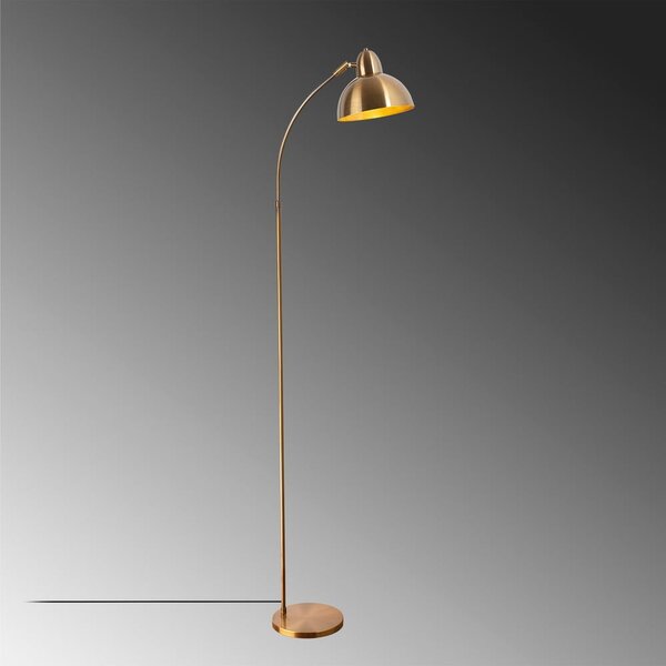 Lampa stojąca w kolorze mosiądzu z metalowym kloszem (wysokość 162 cm) Marzeo – Opviq lights