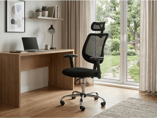 Czarny fotel biurowy FLEXISEAT Q-118RC