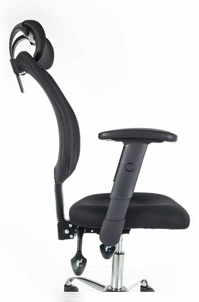 Czarny fotel biurowy FLEXISEAT Q-118RC