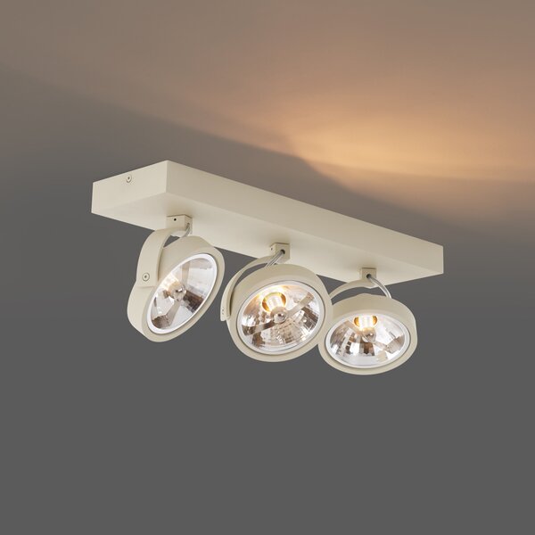 Nowoczesny sufitowy reflektor plafony beżowy G9 okrągły regulowany 3-punktowy - Go