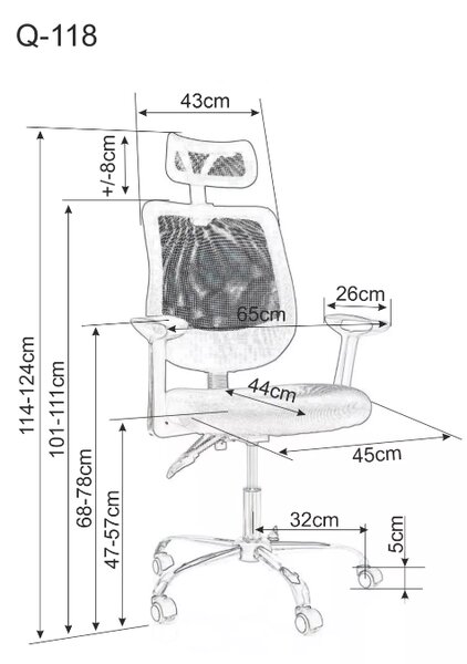 Czarny fotel biurowy FLEXISEAT Q-118RC