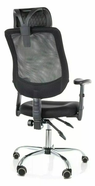 Czarny fotel biurowy FLEXISEAT Q-118RC