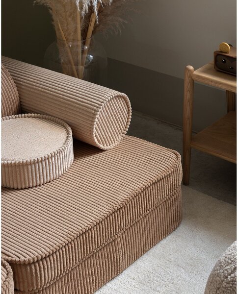 Jasnobrązowa sztruksowa sofa dla dzieci 132 cm Settee – Wigiwama