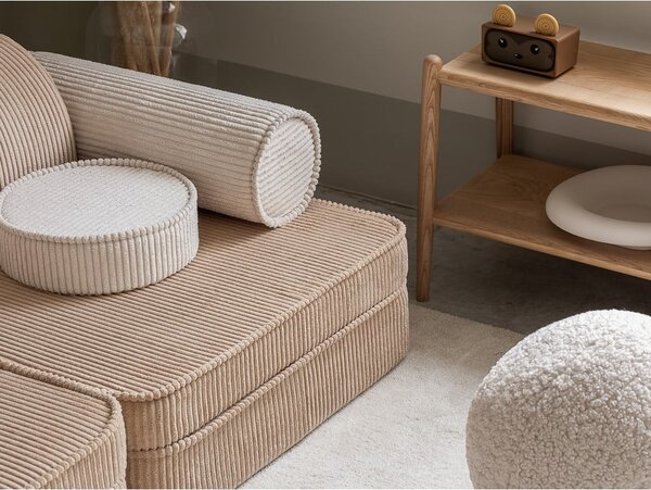Jasnobrązowa sztruksowa sofa dla dzieci 132 cm Settee – Wigiwama