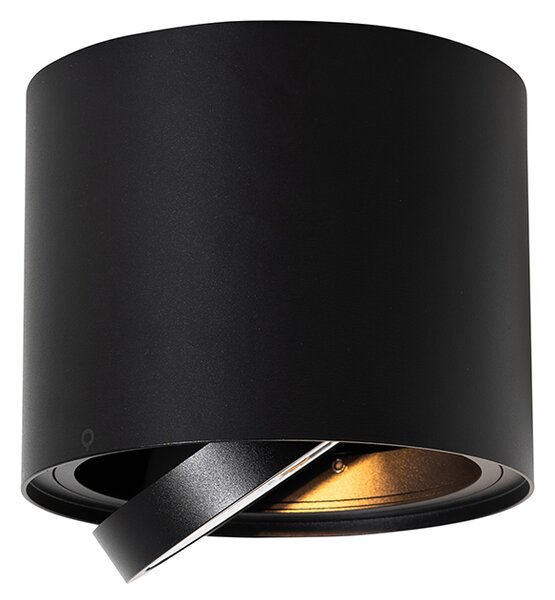 Inteligentny reflektor sufitowy czarny regulowany z Wifi GU10 111mm - Rondoo Up