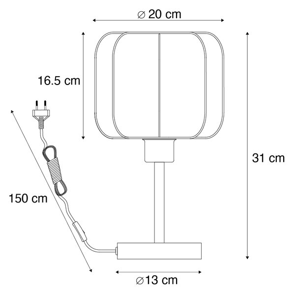 Lampa stołowa Japandi czarna z białym - Madleine
