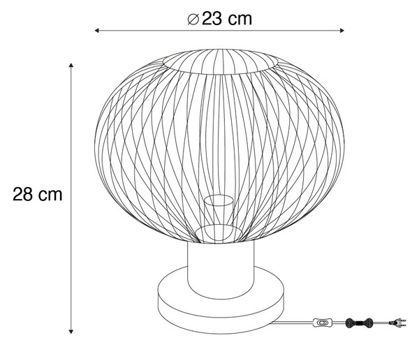Nowoczesna lampa stołowa z drutu beżowa 23 cm - Gila