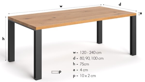 Stół Fold z litego drewna Buk 120x80 cm