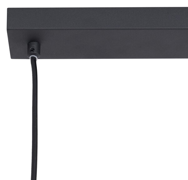Designerska lampa wisząca czarna prostokątna 3-punktowa - Indu