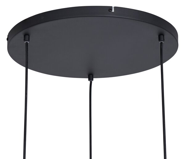 Lampa Wisząca Design Czarna Okrągła 3-Światła - Indu