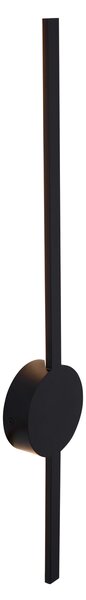 Nowoczesny kinkiet czarny 60 cm z LED - Clockwise