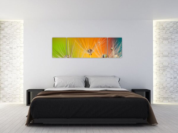 Obraz kropli na roślinie (170x50 cm)