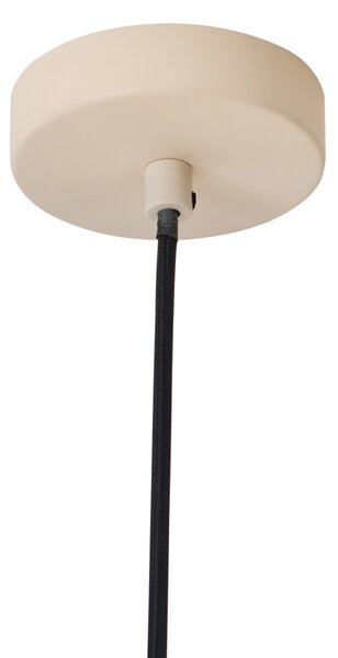 Lampa wisząca w stylu skandynawskim kremowa z białym wnętrzem - Loes