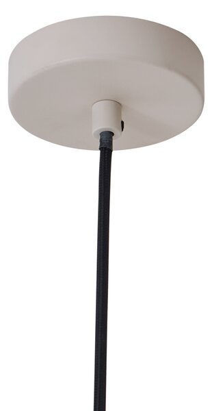 Lampa wisząca w stylu skandynawskim beżowa z białym wnętrzem - Titus