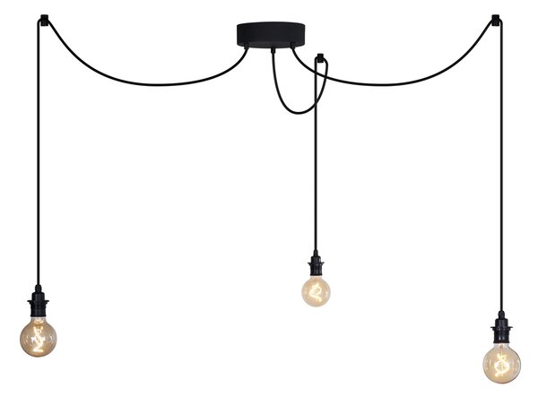 Zewnętrzna lampa wisząca czarna 3-punktowa IP44 - Cava