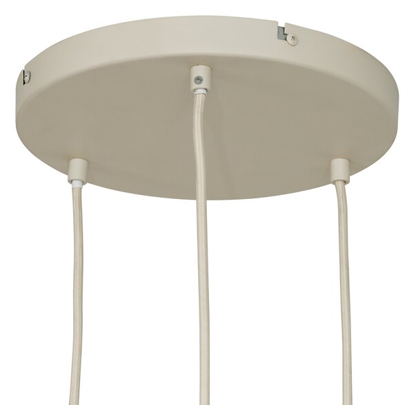 Retro Lampa wisząca beżowa z matowym szkłem 3-punktowa - Fedde