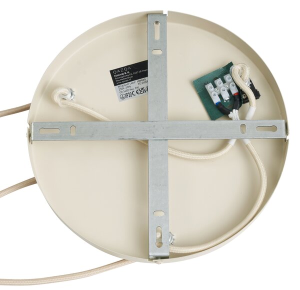Retro Lampa wisząca beżowa z matowym szkłem 3-punktowa - Fedde