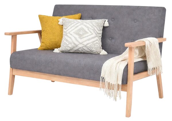 2-osobowa ciemnoszara sofa retro E4-W00