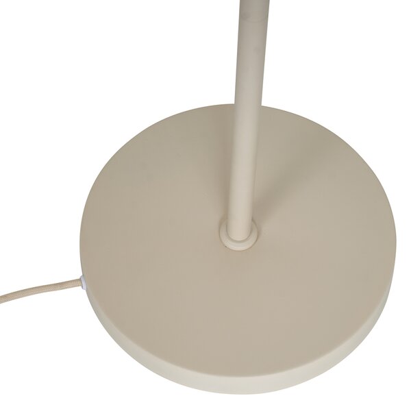 Retro Lampa Podłogowa Beżowa z Matowym Szkłem - Fedde