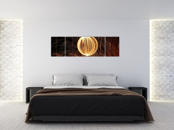 Obraz świecących kul (170x50 cm)
