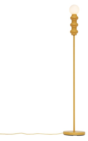 Retro Lampa Podłogowa Musztardowożółta z Matowym Szkłem - Fedde