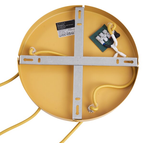 Retro Lampa wisząca musztardowożółta z matowym szkłem 3-punktowa - Fedde