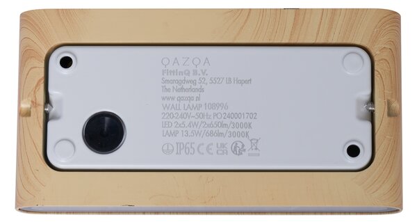 Skandynawski kinkiet zewnętrzny z nadrukiem drewna 17,5 cm z LED IP65 - Batt
