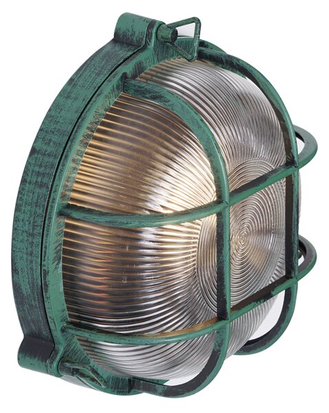 Zewnętrzna lampa ścienna zielona okrągła IP44 - Noutica