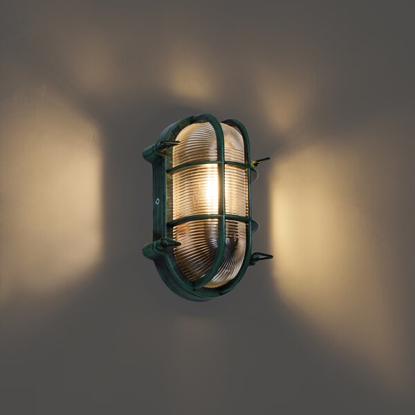 Zewnętrzna lampa ścienna zielona owalna IP44 - Noutica