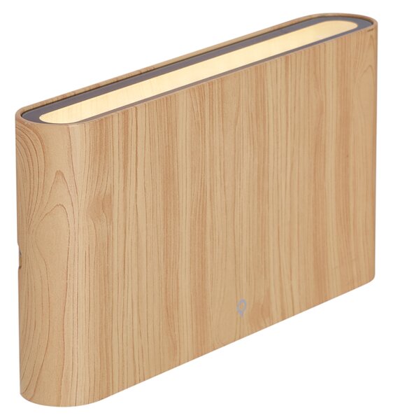 Skandynawski kinkiet zewnętrzny z nadrukiem drewna 17,5 cm z LED IP65 - Batt