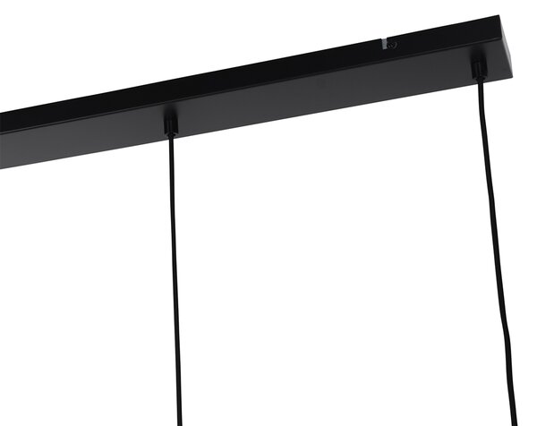 Inteligentna lampa wisząca czarna z przydymionym szkłem 4-punktowa z 4 Wifi ST64 - Laura